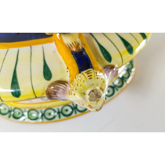 20th Century Italian Decorative Majolica Maiolica Faience Planter or Centerpiece Bowl For Sale - Image 10 of 10