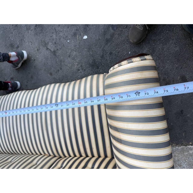 19th Century Antique American Empire Style Flame Mahogany Upholstery Sofa For Sale - Image 5 of 10