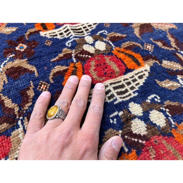 Navy Blue Hand-Knotted Baluchi Tree of Life Pictorial Prayer Wool Area Rug - 2'11" X 5'4" For Sale - Image 8 of 12
