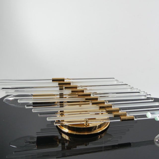 Tubular Crystal Glass Wall Lamps from Venini, Italy, 1970s, Set of 2 For Sale - Image 6 of 11