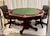 Vintage 1970s Mikhail Darafeev Pedestal Dining/Poker Table With Six Leather Swivel Chairs For Sale - Image 9 of 18