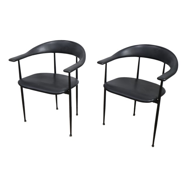 P40 Armchairs by Giancarlo Vegni & Gianfranco Gualtierotti for Fasem, Italy, 1980s, Set of 2 For Sale