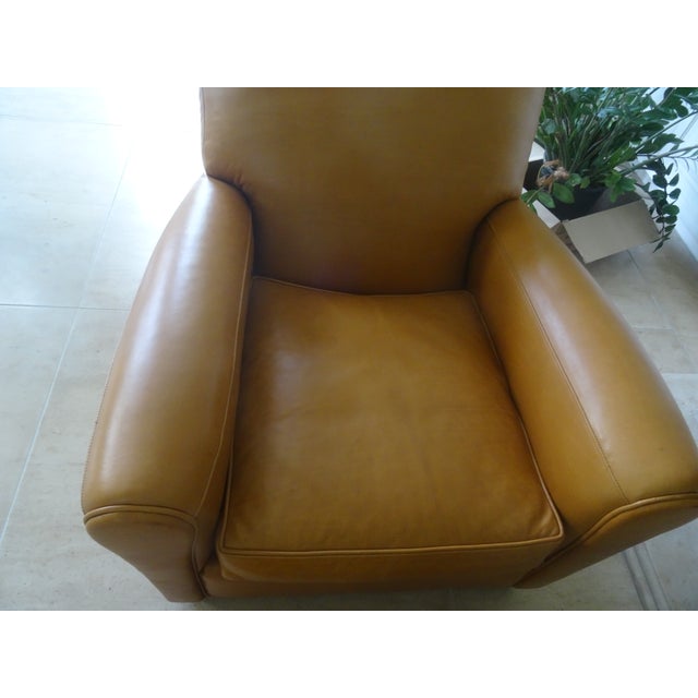 Wood Art Deco Style Leather Chairs by Lee Industries For Sale - Image 7 of 11