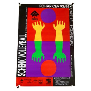 Volleyball Poster, Czechoslovakia, 1993 For Sale