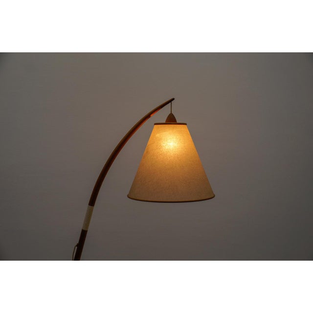 Mid-Century Modern Scandinavian Wooden Arc Floor Lamp, 1950s For Sale - Image 18 of 18