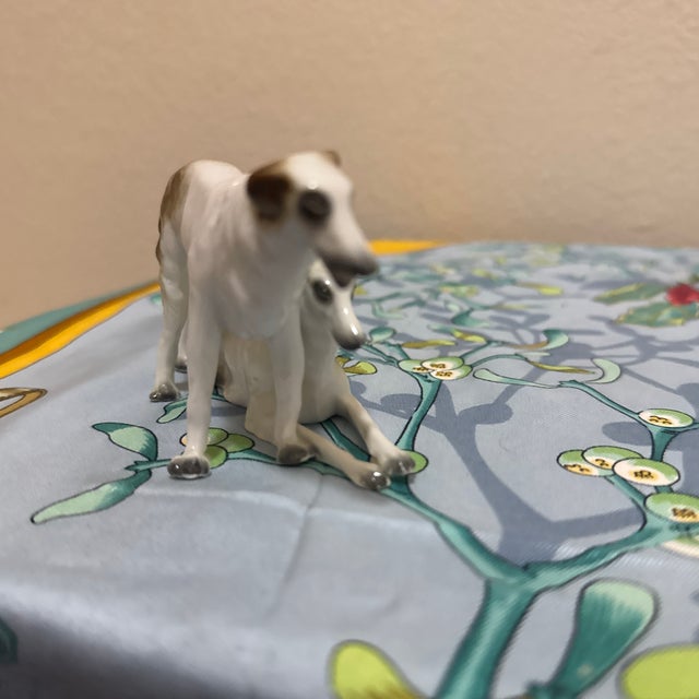 Vintage Porcelain Borzoi Russian Wolfhound Figurine - Standing & Reclining Dog Figurine For Sale In Minneapolis - Image 6 of 8
