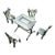 Antique 1930s Egyptian 900 Silver Miniature Table & 4 Chairs Dining Set Doll House Furniture For Sale