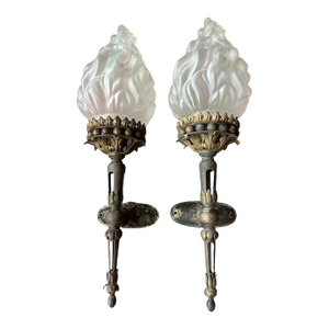 Antique French Torchere Sconce Pair