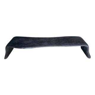 Andrianna Shamaris Impressive Sculptural Charred Coffee Table or Bench For Sale
