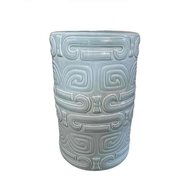 Mid-Century Italian Glazed Ceramic Garden Stool For Sale - Image 4 of 11