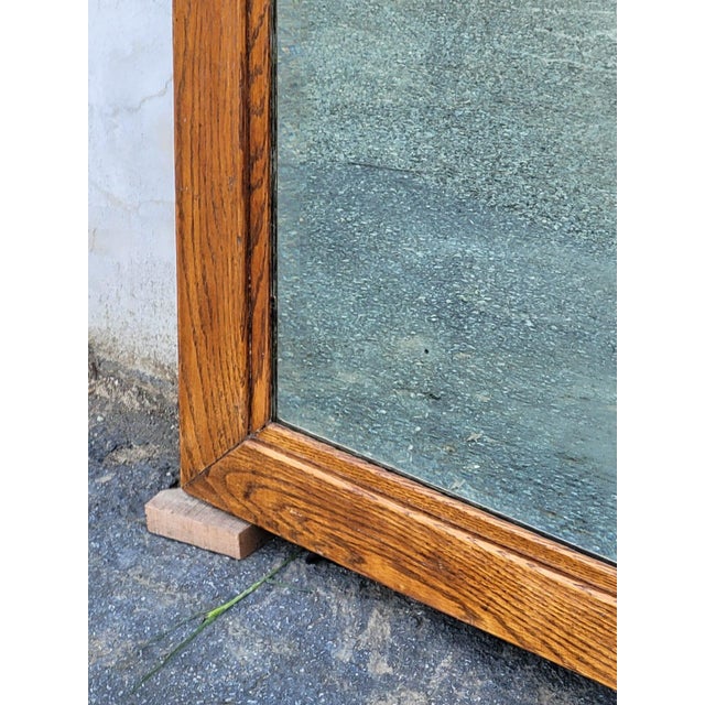 Brown Arts and Crafts Oak Large Mirror. For Sale - Image 8 of 9