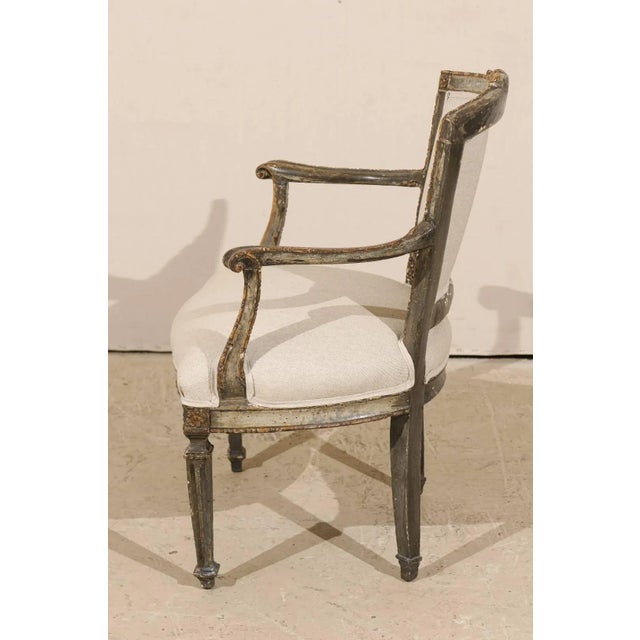 Off-white Mid 19th Century Vintage Italian Armchair For Sale - Image 8 of 10