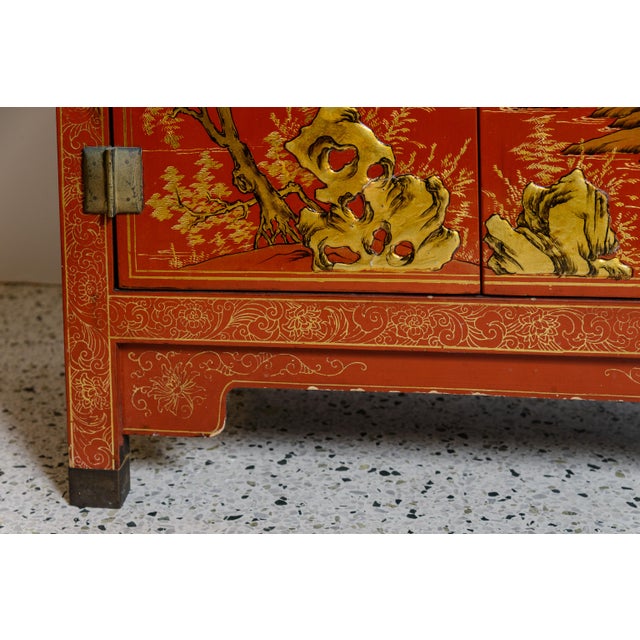 Antique Red Asian Cabinet For Sale In West Palm - Image 6 of 10