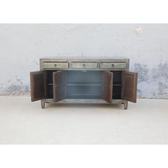 1950s Vintage Chinese Painted Pine Cabinet For Sale - Image 5 of 5