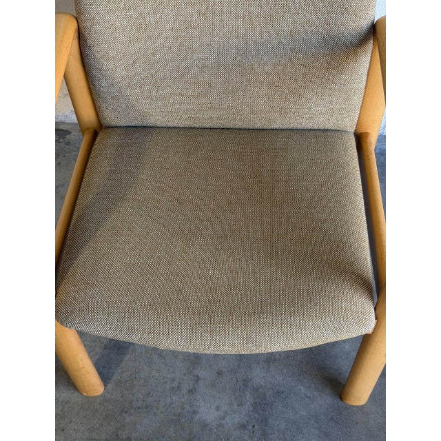 Mid 20th Century Beechwood Upholstered Armchair Mid-Century Modern Vintage For Sale - Image 5 of 12