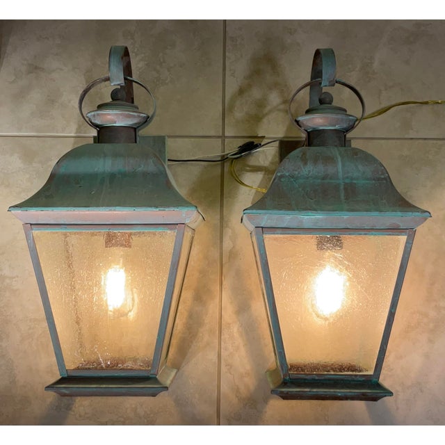 Pair of Vintage Solid Brass Lanterns - Timeless Elegance for Your Home For Sale - Image 12 of 12