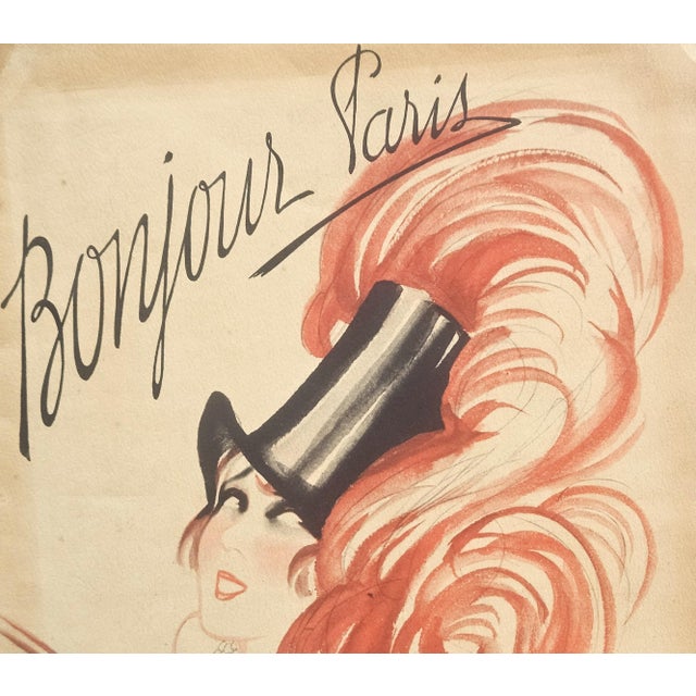 This is an extremely RARE FIND! It is a 1925 lithograph of the famous music hall entertainer Mistinguette. Mistinguette...