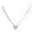 Estate White Diamond Cluster Pendant Necklace in 14k White Gold For Sale