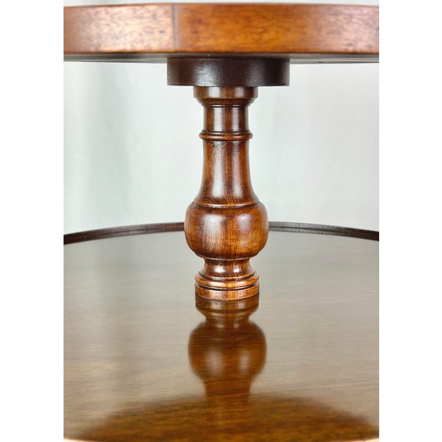 Wood Mid 20th Century Duncan Phyfe Style Two-Tier Piecrust, Dumbwaiter, Table For Sale - Image 7 of 10