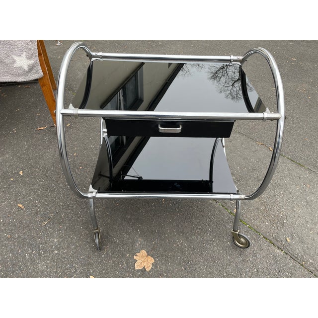 Art Deco Chrome Bar Cart, Germany, 1920s For Sale - Image 11 of 11