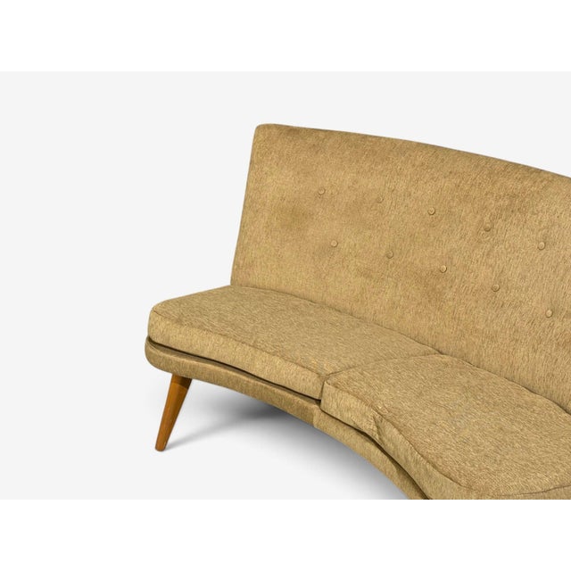Brown Carl Gustaf Hiort Af Ornäs, Sofa, Fabric, Lacquered Wood, Finland, 1940s For Sale - Image 8 of 13