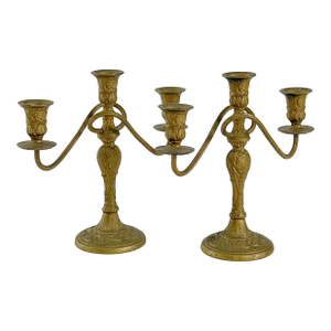 Pair of 1930's Wm Rogers Ornate 3 Arm Candelabras