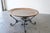 Metal 38" Hollywood Regency 1950s Moroccan Hand-Hammered Copper Tray Top Coffee Table With Wrought Iron Base For Sale - Image 7 of 18