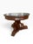 Wood Antique Octagonal Black Marble Top Mahogany Center Table on Porcelain Casters For Sale - Image 7 of 15