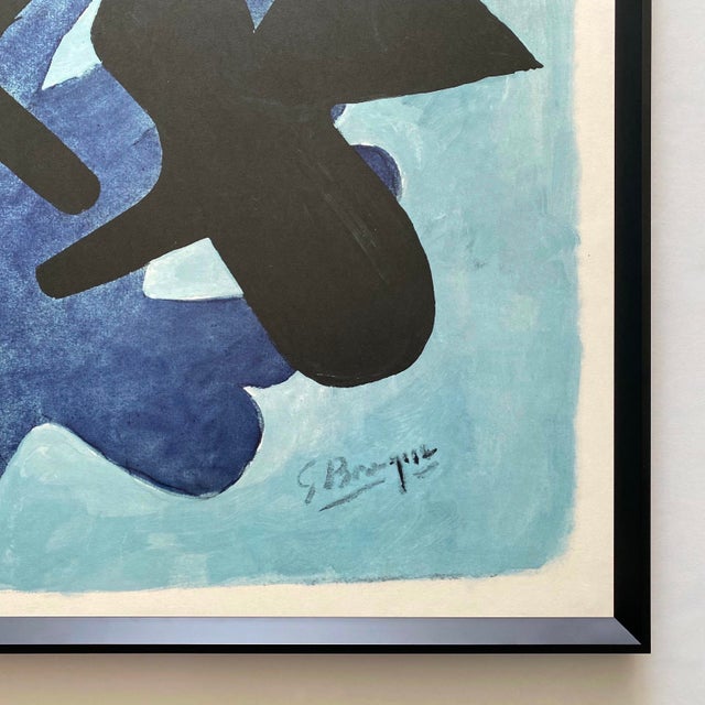 Georges Braque Vintage 1970 Mid Century Modernist Framed French Fine Art Lithograph Print " Astre Et l'Oiseau II " 1958 For Sale - Image 14 of 17