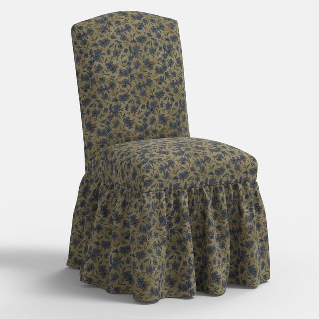 Green Stoffer Home x Cloth & Company Thelma Ruffle Camel Back Dining Chair in Dogwood Floral Sage For Sale - Image 8 of 8