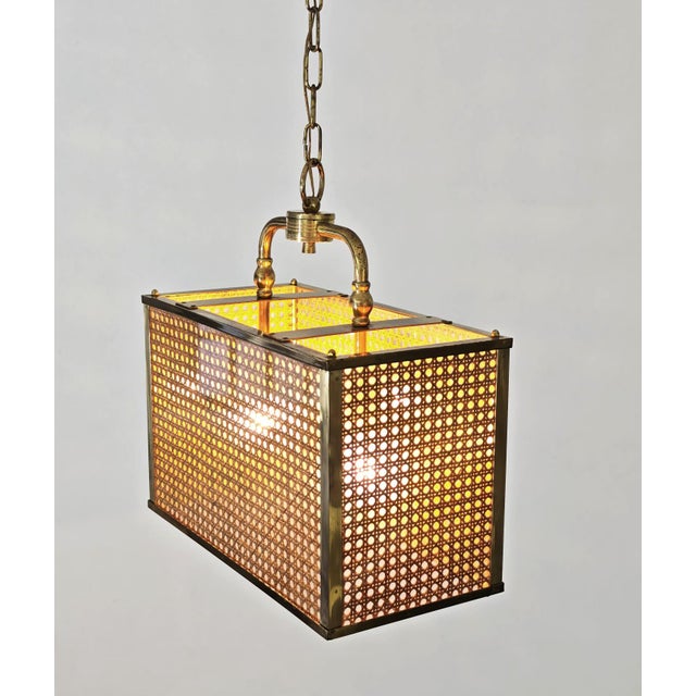 Pendant Lamp in Acrylic Glass and Vienna Straw, 1970s For Sale - Image 13 of 18