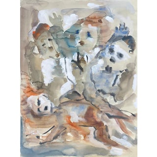 Gilbert Pauli, Children in Rebellion, Watercolor on Paper, 1997 For Sale