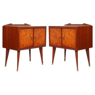 Mid-Century Rosewood & Elm Burl Nightstand from Paolo Buffa, 1940s For Sale