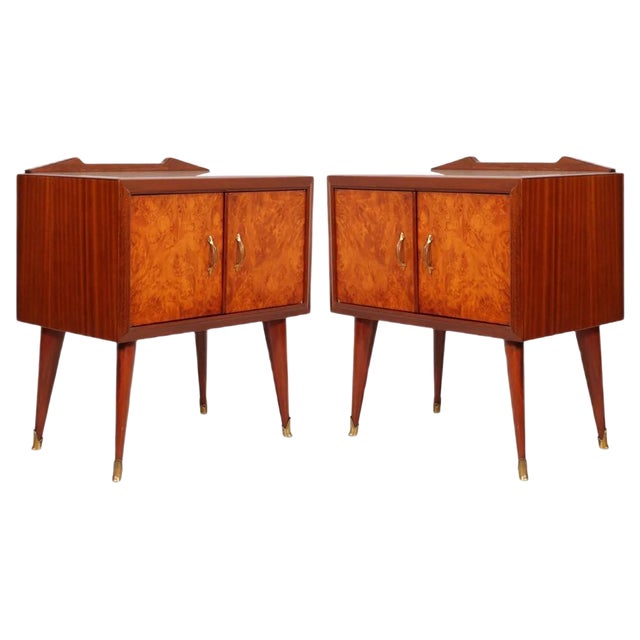 Mid-Century Rosewood & Elm Burl Nightstand from Paolo Buffa, 1940s For Sale