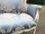 Late 20th Century Vintage French Louis XVI Cream Beech Blue Damask Settee – 1 Pc For Sale - Image 5 of 11