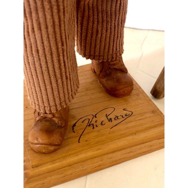 Aix De Provence Santons Richard Clay Sculpture of a Grape Harvester and His Ladder For Sale In San Francisco - Image 6 of 8