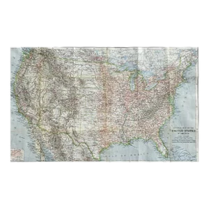 1909 Antique Map of the United States