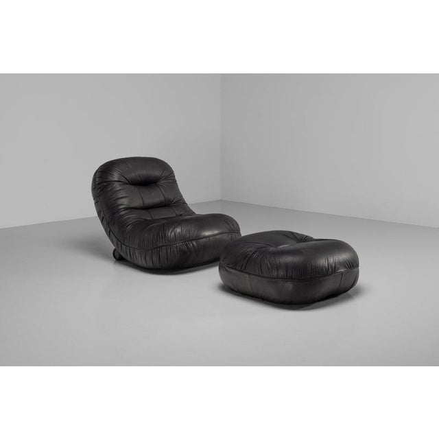 Metal Set of Tumble Chair and Ottoman attributed to Adriano Piazzesi for Tre D, Italy, 1973 For Sale - Image 7 of 17