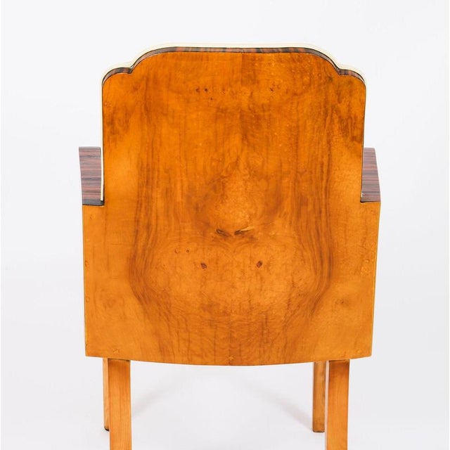 Antique 20th Century Art Deco Burr Walnut Cloud Back Chairs attributed to Epstein, 1920s, Set of 8 For Sale - Image 16 of 18