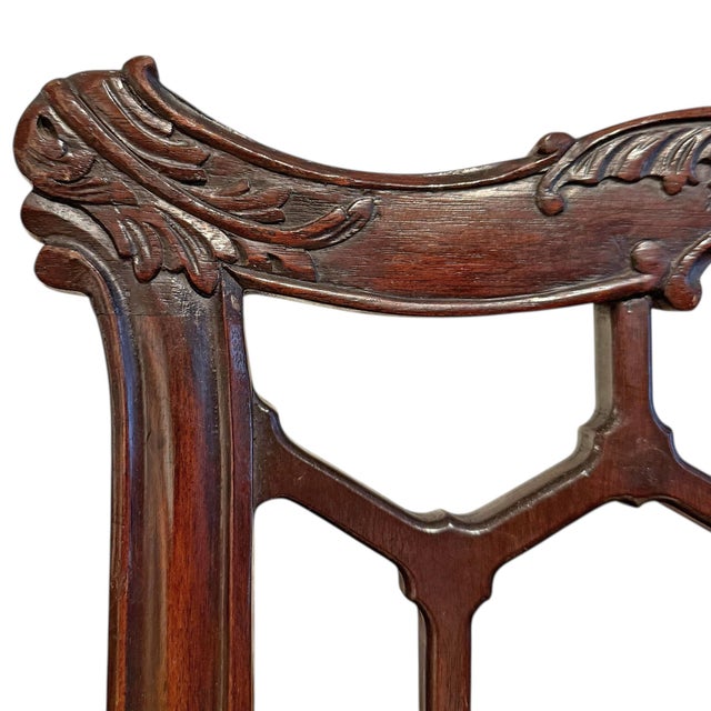 Pair of 19th Century English Honeycomb-Back Chairs For Sale - Image 10 of 14