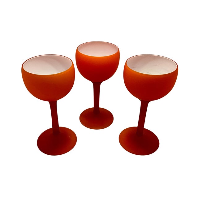 Murano 1950s Murano Satinato Goblets - Set of 8 - Attributed to Carlo Moretti For Sale - Image 4 of 8