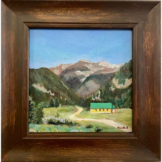 Colorado Mountain Schoolhouse Painting – Original Rocky Mountain Valley Landscape For Sale