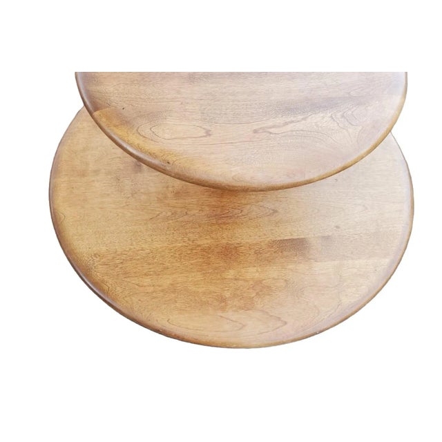 Wood 1970s Three Tier Occasional Accent Side Table in Solid Wood For Sale - Image 7 of 9