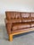 Mid-Century Modern Mid Century Caramel Leather and Beech Sofa With Baseball Glove Stitching For Sale - Image 3 of 9