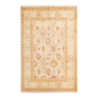 Mogul Collection Hand-Knotted Area Rug - Ivory 6' 2" x 9' 4" For Sale