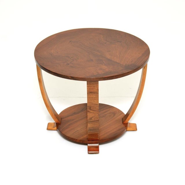Mid-Century Modern Art Deco Figured Walnut Occasional Side, 1930s For Sale - Image 3 of 8