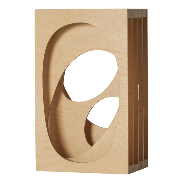 Tall Fluid Cube Series 11 Wall Sculpture in Birch Plywood by A Hint of Neon For Sale