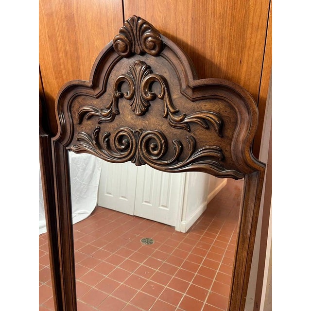 Pair of Elaborately Carved Wooden Mirrors For Sale - Image 11 of 15