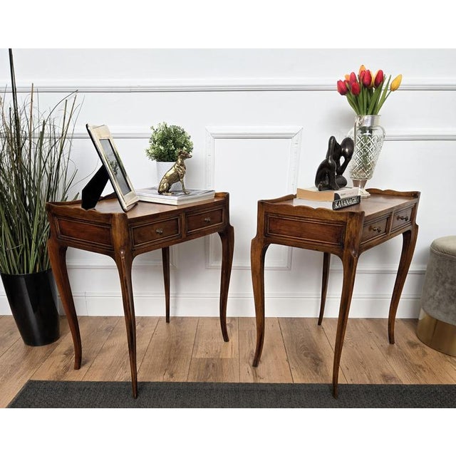 1950s Mid-Century Modern Italian Rustic Wood Nightstands, 1950s, Set of 2 For Sale - Image 5 of 11