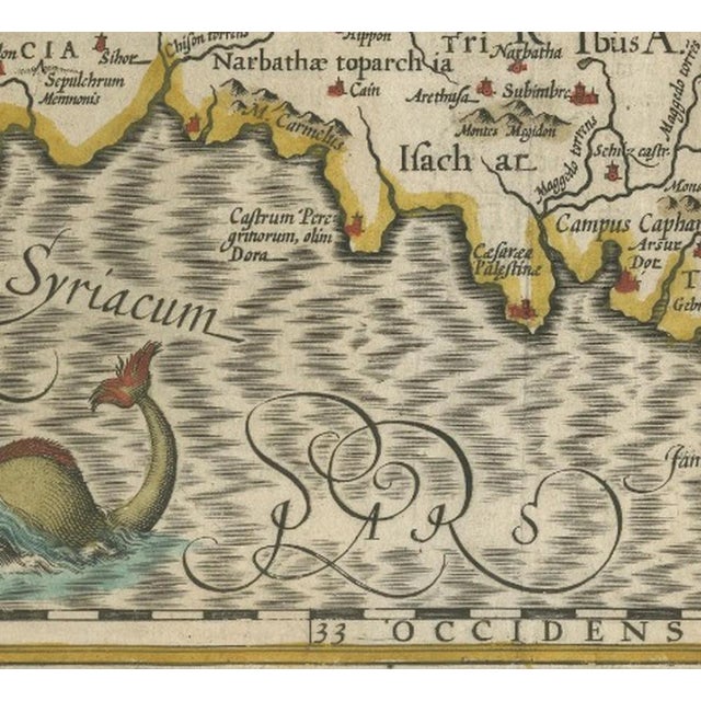 Holy Land Map of Terra Sancta Palestina, 1620 For Sale - Image 9 of 10